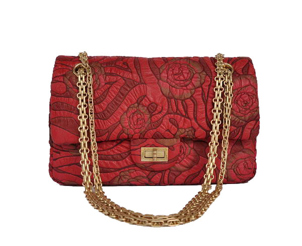 7A Fake Chanel 2.55 Rose Flap Bag 4770 Red Golden Hardware